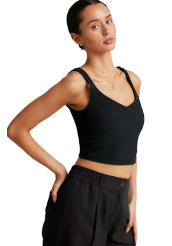 Impulse Ribbed Cropped Tank