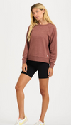 Full view of the Vuori Long Sleeve Halo Crew in Terracotta Heather