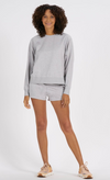 Full view of the Vuori Long Sleeve Halo Crew in Pale Grey Heather